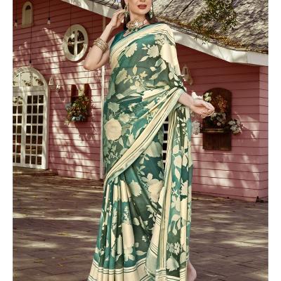 SRD - Beautiful Georgette Brasso With Self Zari Border Saree with Blouse