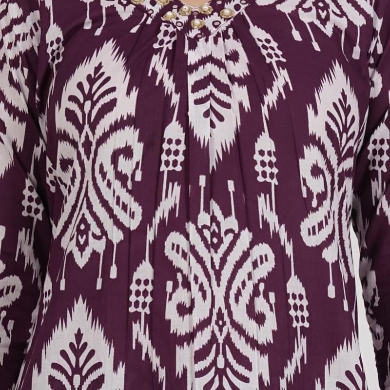 Cotton Visscose Prinetd Kurti with Pant and Dupatta