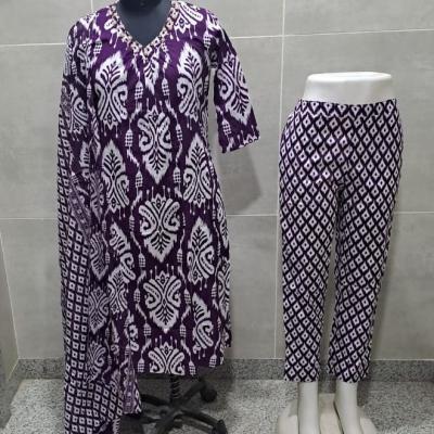 Cotton Visscose Prinetd Kurti with Pant and Dupatta