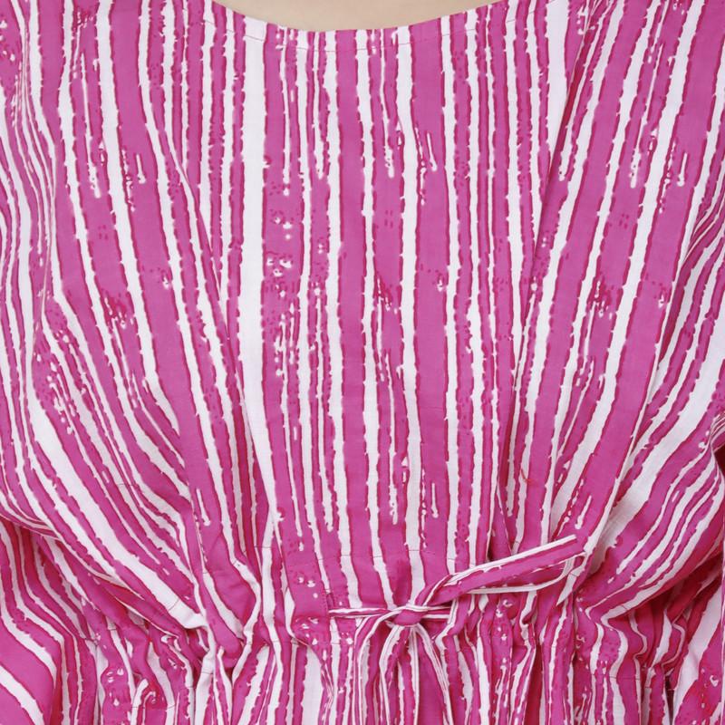 Martini - Cotton Stripe Printed Long Kaftan