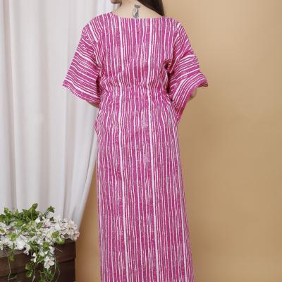 Martini - Cotton Stripe Printed Long Kaftan