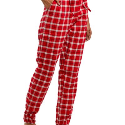 Women Checkered Cotton Red Pyjama