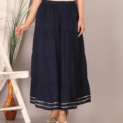 Rayon Solid Gota Work Skirt