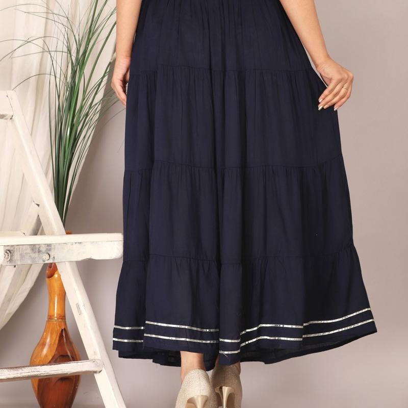 Rayon Solid Gota Work Skirt