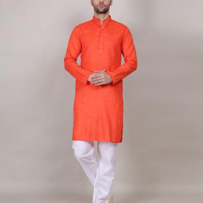 Charvi - Green Cotton Viscose Blend Self Design Woven Mens Kurta