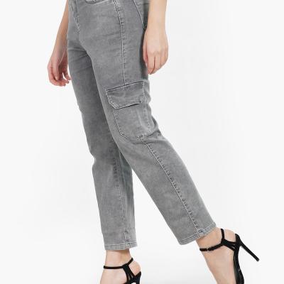 Mou - Womens Denim Cargo Jeans