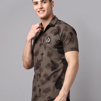 Radha - Cotton Blend Floral Printed Men's Half Sleeve Shirt