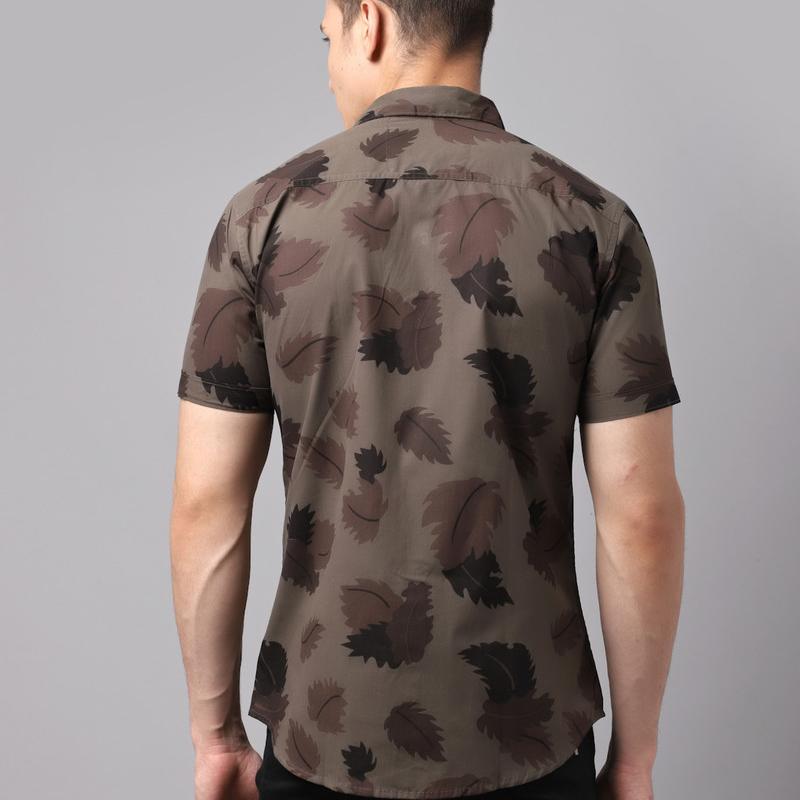 Radha - Cotton Blend Floral Printed Men's Half Sleeve Shirt