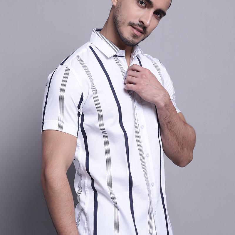 Radha - Cotton Blend Floral Printed Men's Half Sleeve Shirt