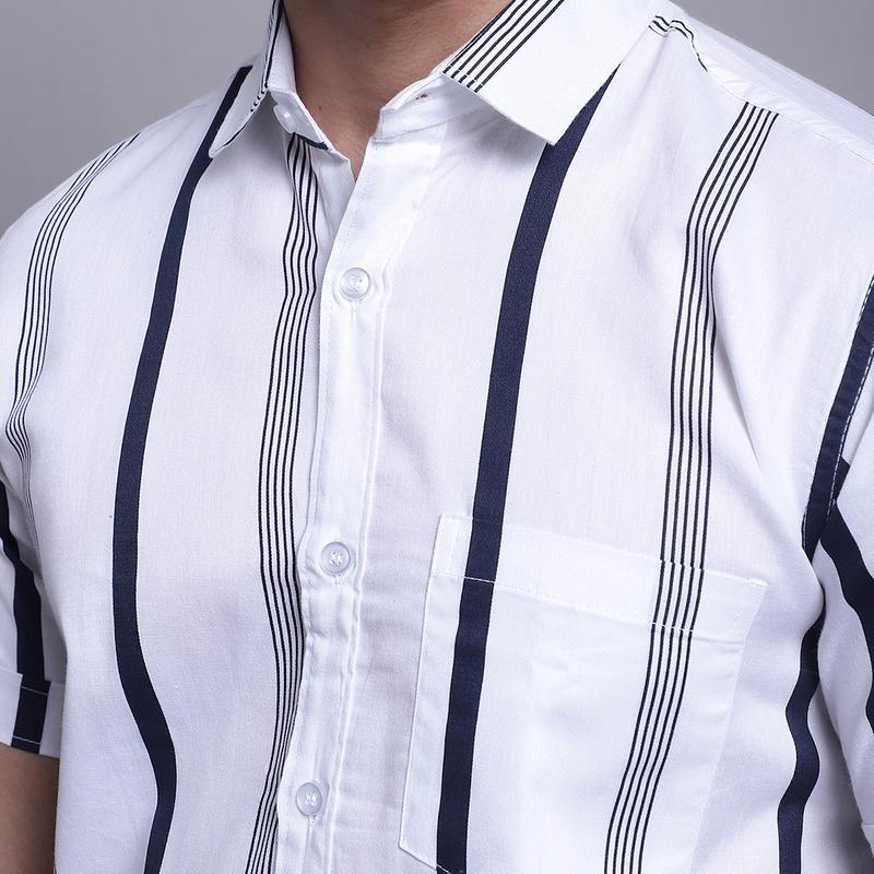 Radha - Cotton Blend Floral Printed Men's Half Sleeve Shirt