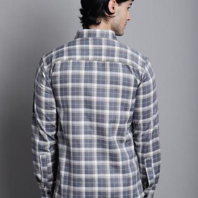 Radha - Cotton Dobby Checkered Mens Shirt