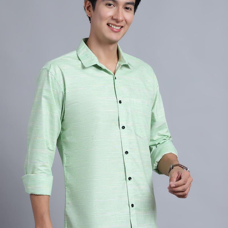 Radha - Casual Stylish Cotton Blend Solid Shirt For Men