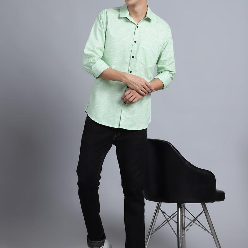 Radha - Casual Stylish Cotton Blend Solid Shirt For Men