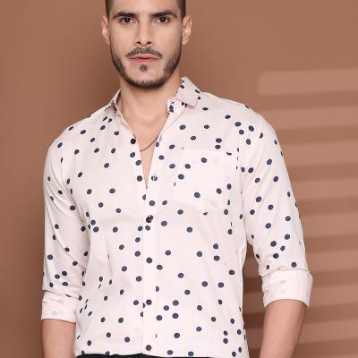 Radha - Cotton Polka dots Print Partywear Shirt for Men