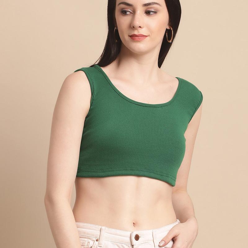 Radha - Casual Crop Cotton Solid Women T-Shirt