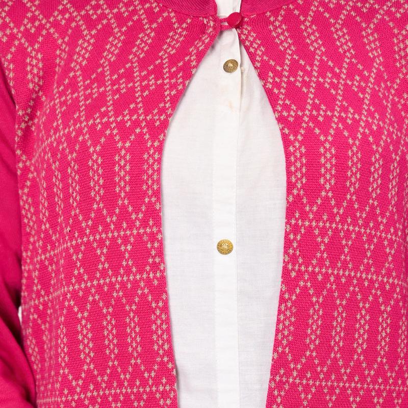 Juniper - Pink Ethnic Motif Printed Cotton Long Winter Wear Jacket