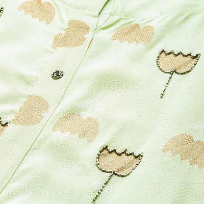 Rayon Casual 3/4 Sleeve Printed Women Green Top