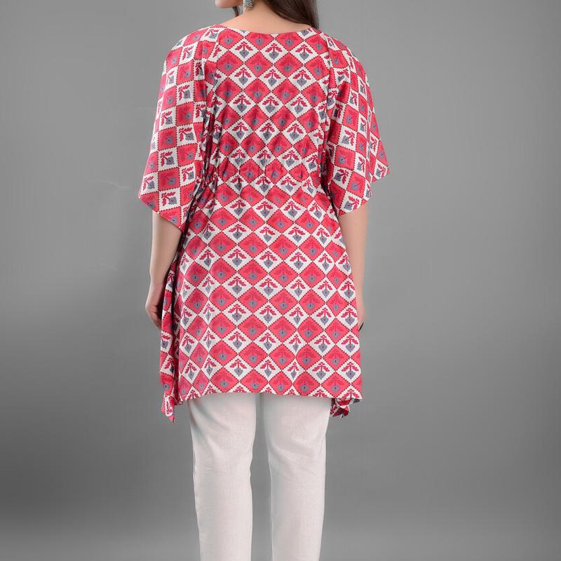 Jassi - Cotton Kalamkari Print Kaftan Top