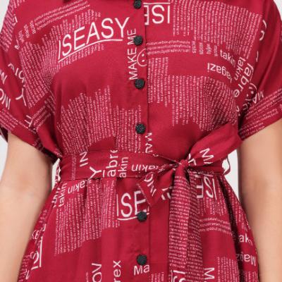 Jessie - Crepe Graphic Print Shirt Dress