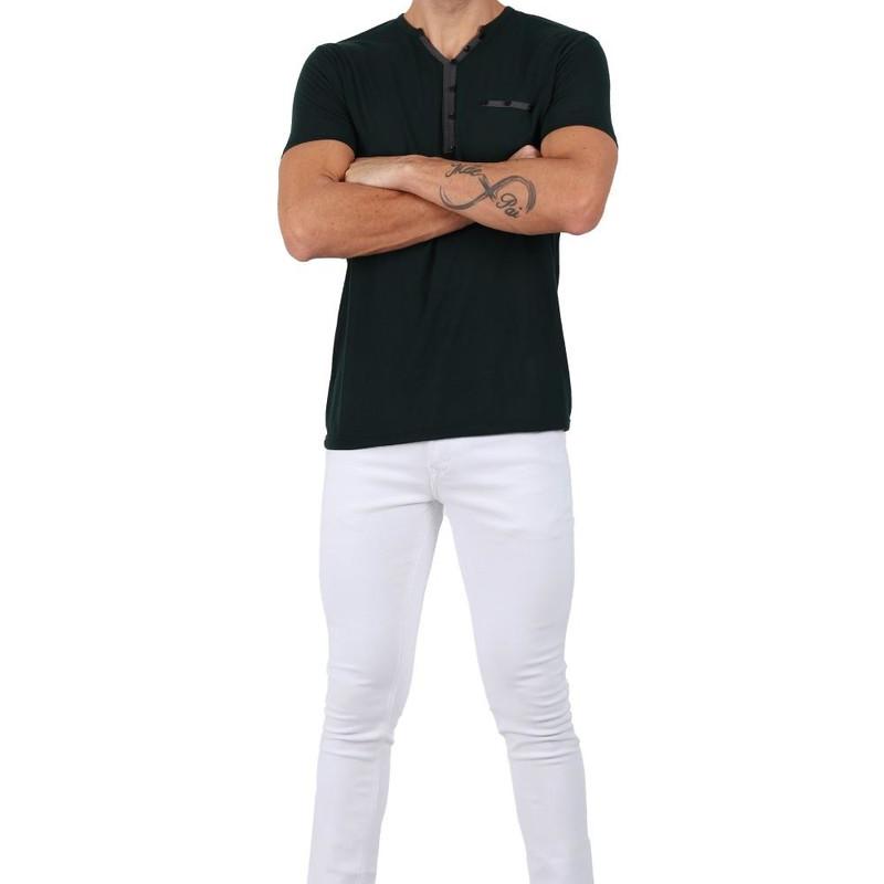 Mou - White Regular Fit Denim Jeans for Men